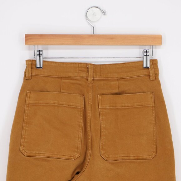 EVERLANE Cropped Straight Short Pant Golden Brown Size 2 - Picture 4 of 10